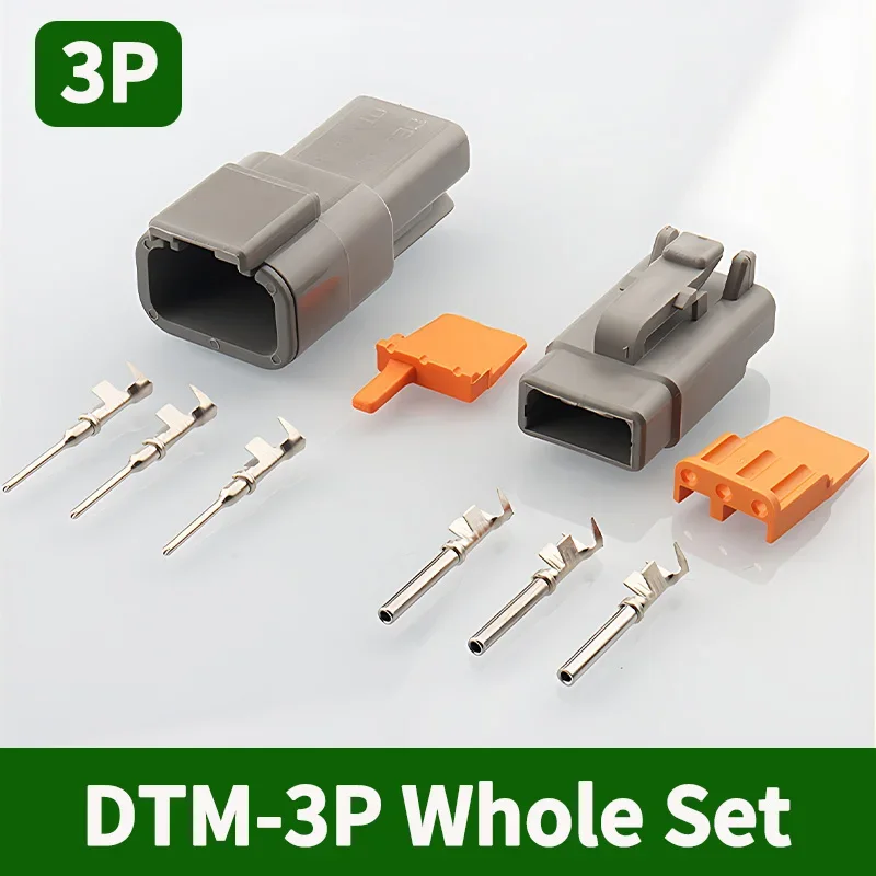 5/20/100 Sets 3 Pin Way Deutsch DTM04-3P DTM06-3S Waterproof Electrical Wire Connector 16-22AWG DTM Series Connector Male Female
5/20/100 Sets 3 Pin Way Deutsch DTM04-3P DTM06-3S Waterproof Electrical Wire Connector 16-22AWG DTM Series Connector Male Female