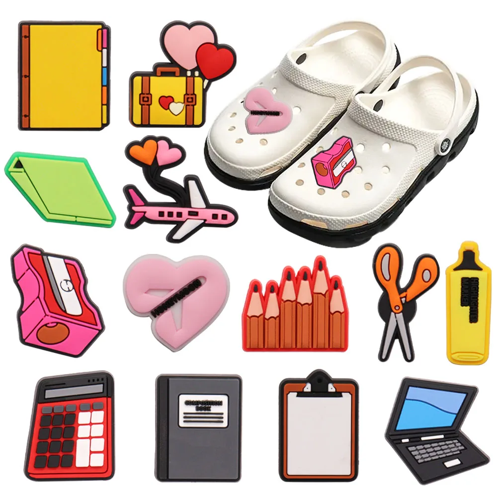 Wholesale 50pcs PVC Shoe Charms Pencil Calculator Backpack Slipper Accessories Garden Shoe Ornament Buckle For Kids Gift
Wholesale 50pcs PVC Shoe Charms Pencil Calculator Backpack Slipper Accessories Garden Shoe Ornament Buckle For Kids Gift