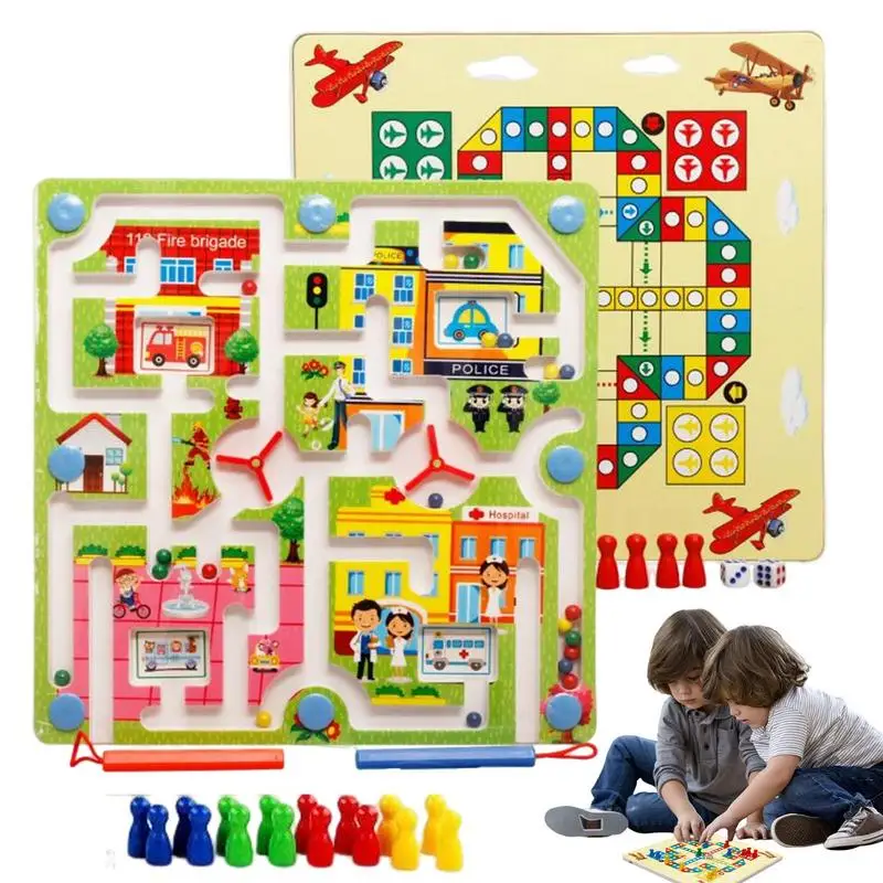 Magnetic Maze Toy Kids Flying Chess 2-in-1 Wooden Maze Montessori Educational Toy Fun Chess Toy For Kids Preschoolers
Magnetic Maze Toy Kids Flying Chess 2-in-1 Wooden Maze Montessori Educational Toy Fun Chess Toy For Kids Preschoolers