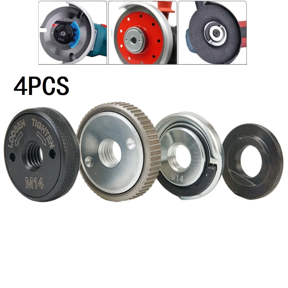 4Pcs M14 Flange Nuts Pressure Plate Kit Quick Release Saw Blade Grinding Wheel Locking Nuts For Angle Grinder Power Tool Parts
4Pcs M14 Flange Nuts Pressure Plate Kit Quick Release Saw Blade Grinding Wheel Locking Nuts For Angle Grinder Power Tool Parts