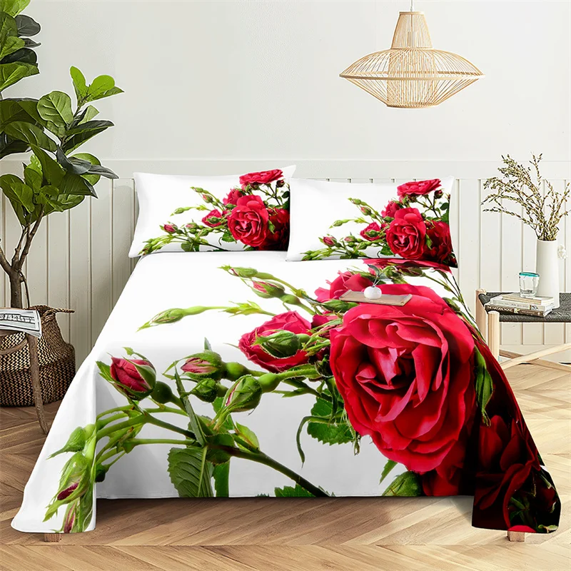 

Home Bedsheets Red Rose Single Bedsheet Fashion Design Flowers Sheets Queen Size Bed Sheets Set Bed Sheets and Pillowcases