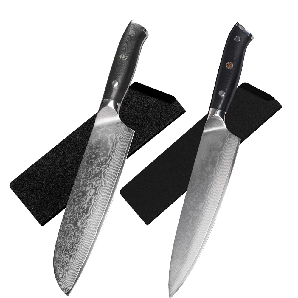 XYJ 67 Layers Damascus Chef Santoku Knife Vg10 Blade Hot Sale Edge Guard Sheath Top Knives Gift With Full Tang G10 Handle
XYJ 67 Layers Damascus Chef Santoku Knife Vg10 Blade Hot Sale Edge Guard Sheath Top Knives Gift With Full Tang G10 Handle