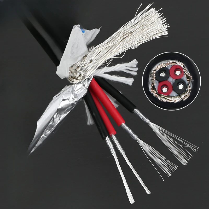 Sterling silver balance wire, four-core double-layer shielding, audio and audio connection cable, loose wire
Sterling silver balance wire, four-core double-layer shielding, audio and audio connection cable, loose wire