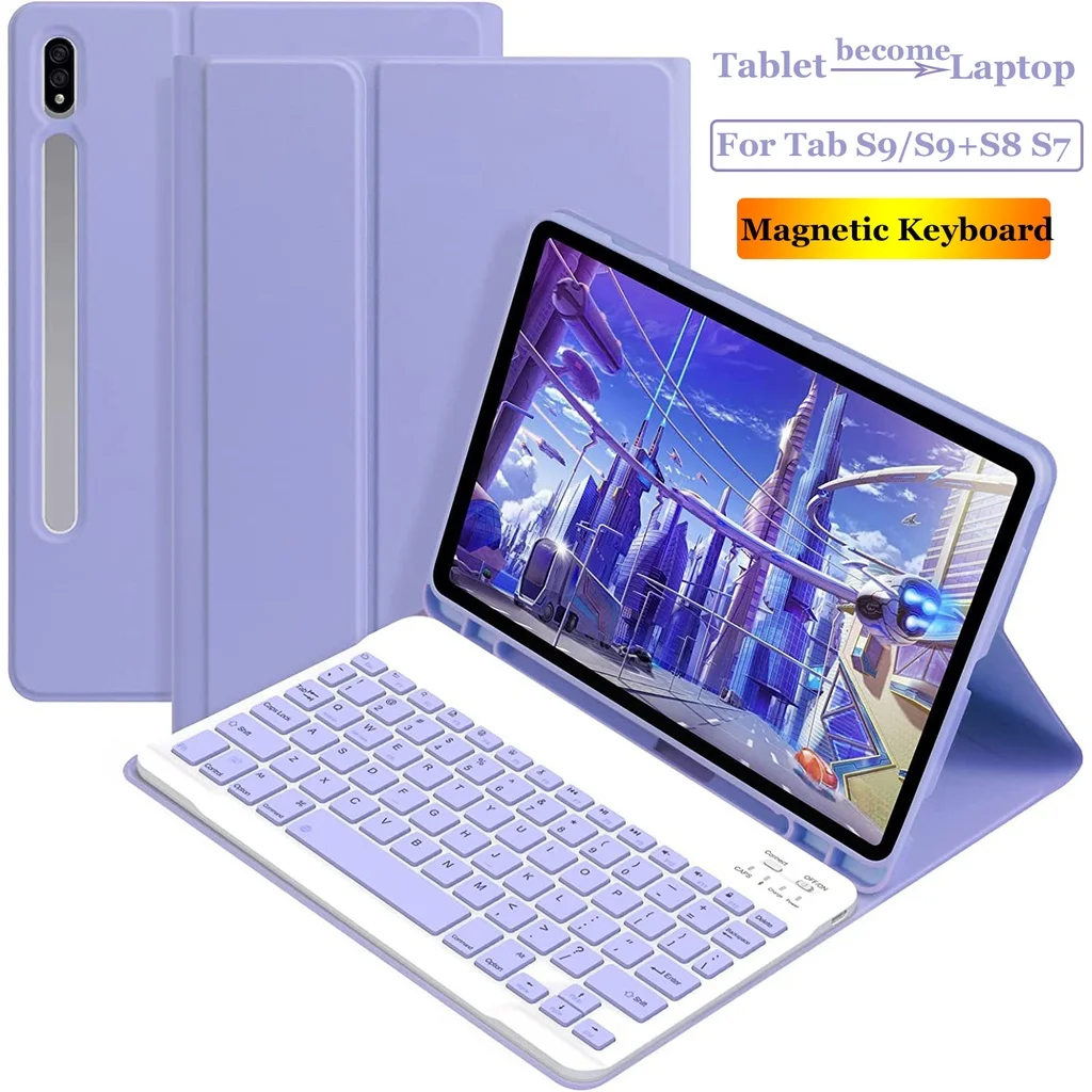 

Magentic Keyboard Case for Samsung Galaxy Tab S9 Plus 2023 12.4 S9 11 S7 S8 Plus S8 S7 FE 12.4inch A8 10.5 A7 10.4 S6 Lite Case