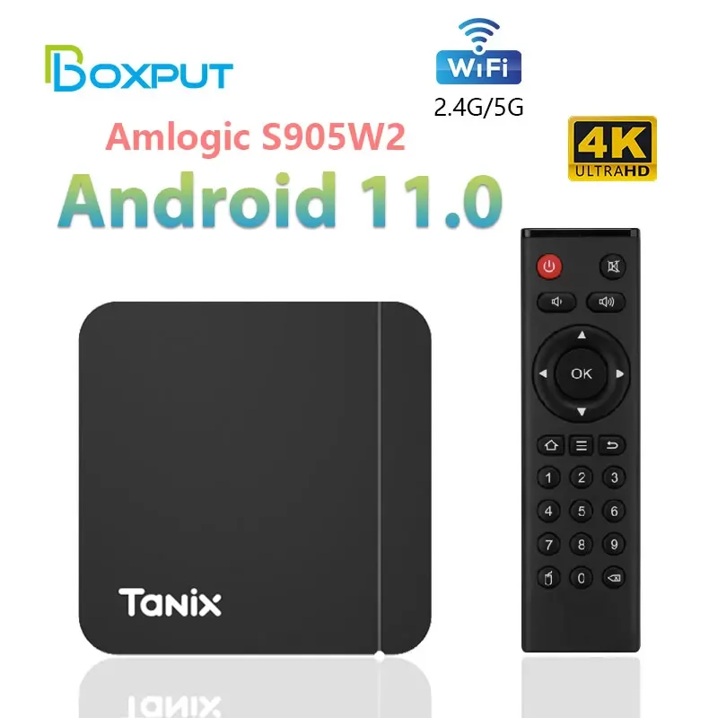 

BOXPUT Tanix W2 Smart TV Box Android 11 Amlogic S905W2 2GB 16GB Support H.265 AV1 Dual Wifi HDR 10+ Media Player Set Top Box