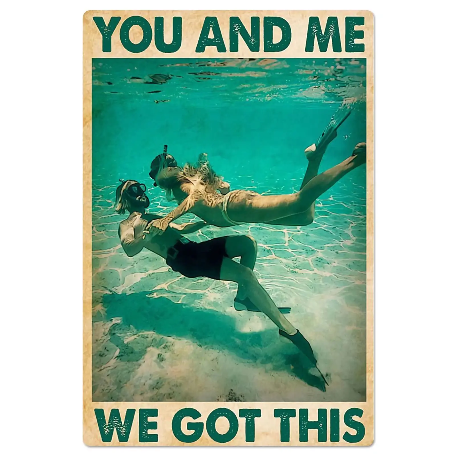 Diving Couple vintage metal Board Hanging Wall Decor, You And Me We Got This Poster Home Bar Bedroom Club Wall Decor Art Retro W
Diving Couple vintage metal Board Hanging Wall Decor, You And Me We Got This Poster Home Bar Bedroom Club Wall Decor Art Retro W