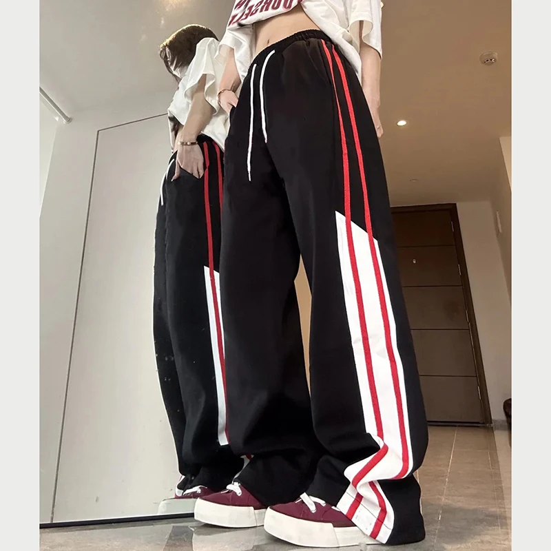 Gidyq Women Striped Sweatpants Fashion Korean Patchwork Loose Wide Leg Pants Bf High Waist Female Streetwear Hip Hop Trousers
Gidyq Women Striped Sweatpants Fashion Korean Patchwork Loose Wide Leg Pants Bf High Waist Female Streetwear Hip Hop Trousers