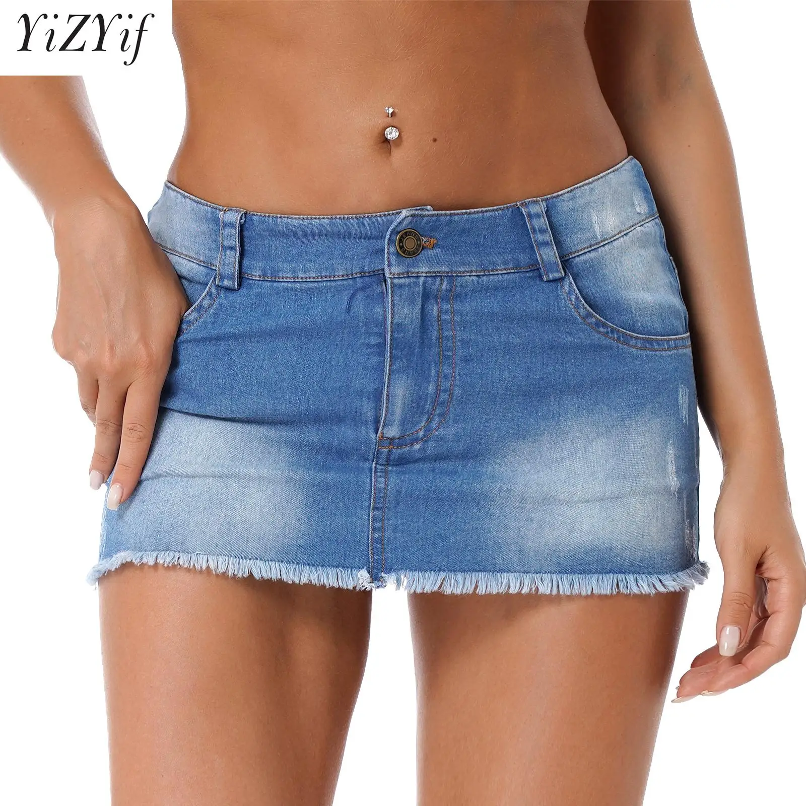 Women's Low Waisted Bodycon Jean Skirt Pencil Mini Denim Skirts with Pocket Frayed Hem Zip-Up Stretch Rave Bottoms Clubwear
Women's Low Waisted Bodycon Jean Skirt Pencil Mini Denim Skirts with Pocket Frayed Hem Zip-Up Stretch Rave Bottoms Clubwear
