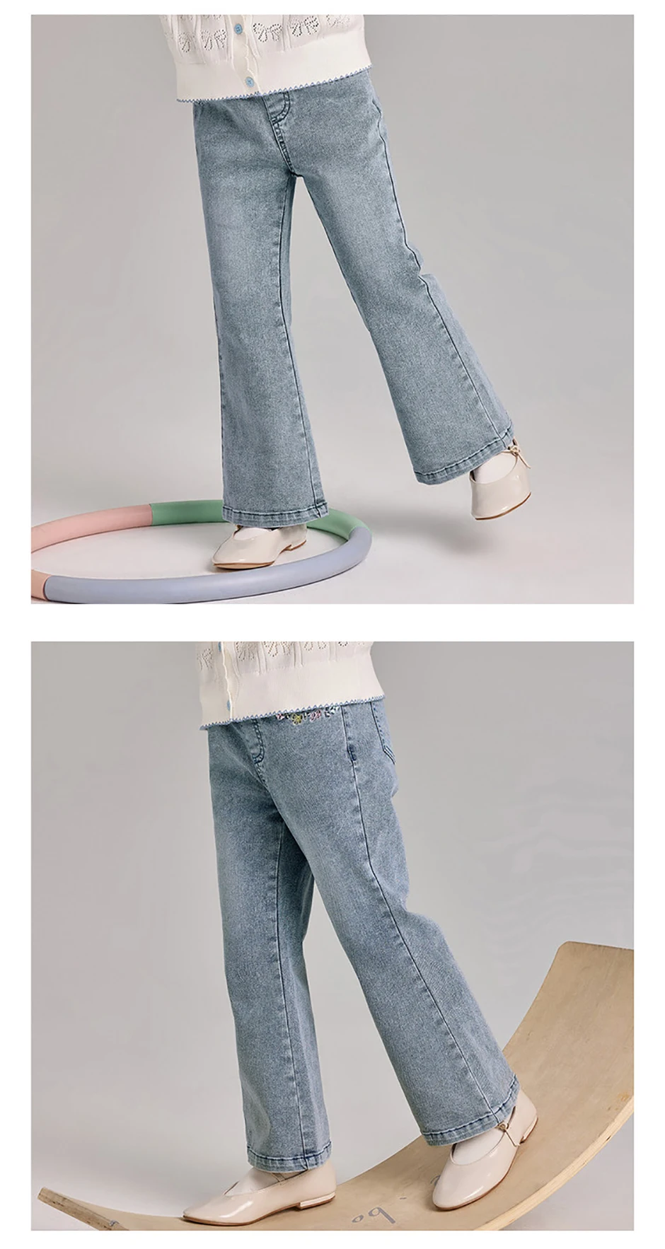 بنطلون ديف بيلا الربيعي للفتيات مع جيب مطرز، بنطلون جينز كاجوال بخصر مطاطي وقصة واسعة من الأسفل، بنطلون رسمي للأطفال للحفلات DK1260988 بنطلون ديف بيلا الربيعي للفتيات مع جيب مطرز، بنطلون جينز كاجوال بخصر مطاطي وقصة واسعة من الأسفل، بنطلون رسمي للأطفال للحفلات DK1260988