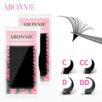 Abonnie C/CC/D/DD Cashmere Easy Fan Lashes Extensions Mega Volume Eyelashes Extension Matte Black Cilios