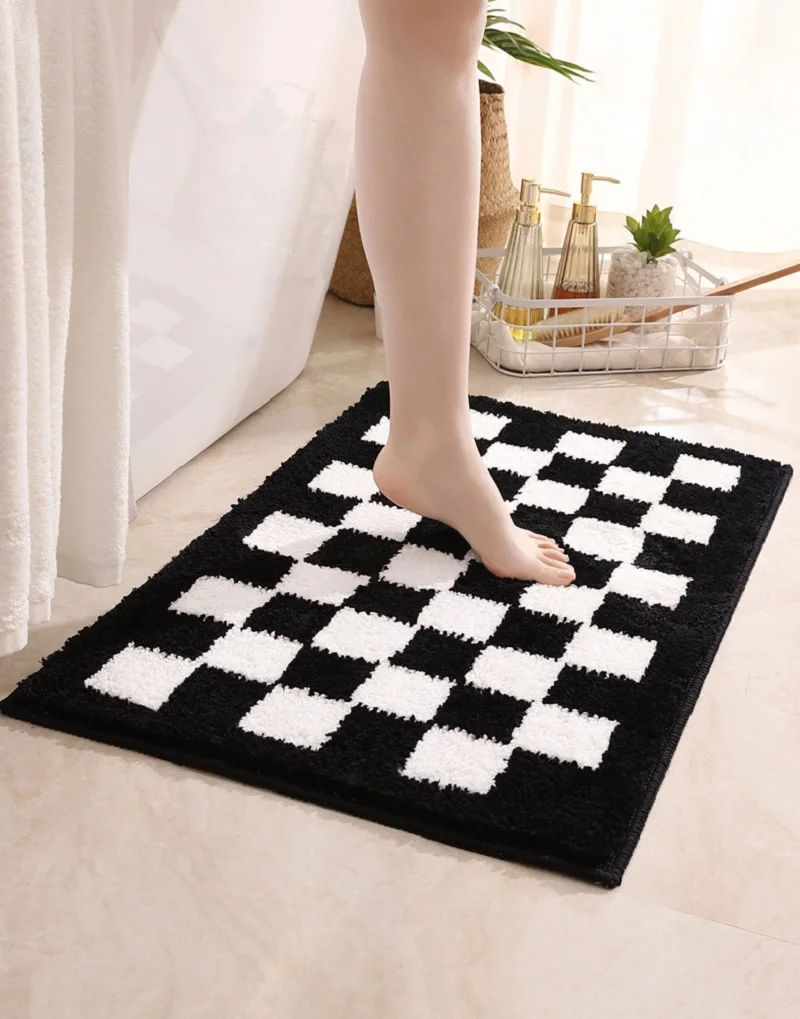 Inyahome Black and White Checkered Bath Mat Plush Microfiber Absorbent Bathroom Rugs Luxury Machine Washable Indoor Doormat Rugs
Inyahome Black and White Checkered Bath Mat Plush Microfiber Absorbent Bathroom Rugs Luxury Machine Washable Indoor Doormat Rugs