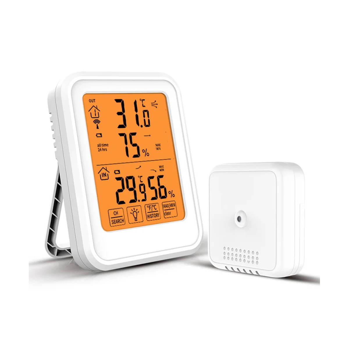 Digital Temperature and Humidity Meter Intelligent Touch Screen LED Temperature Recorder Electronic Hygrometer White
Digital Temperature and Humidity Meter Intelligent Touch Screen LED Temperature Recorder Electronic Hygrometer White