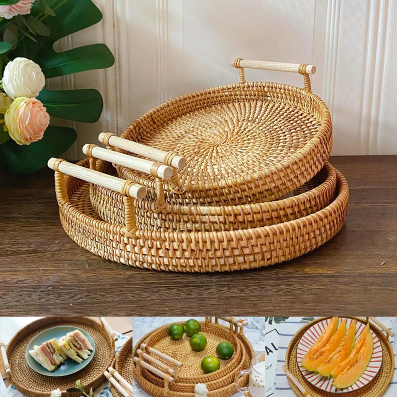Rattan Bread Storage Basket Woven Storage Basket Fruit Cake Snacks Round Tray Picnic Basket Hand Woven Rattan Storage Tray Hot
Rattan Bread Storage Basket Woven Storage Basket Fruit Cake Snacks Round Tray Picnic Basket Hand Woven Rattan Storage Tray Hot