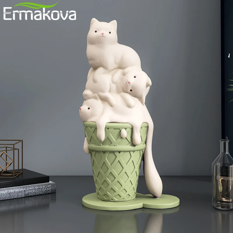 Ermakova Creative Ice Cream Cat Ornament Sculpture Figurine For Bookcase Shelf Modern Home Room Decor Animal Figures
Ermakova Creative Ice Cream Cat Ornament Sculpture Figurine For Bookcase Shelf Modern Home Room Decor Animal Figures