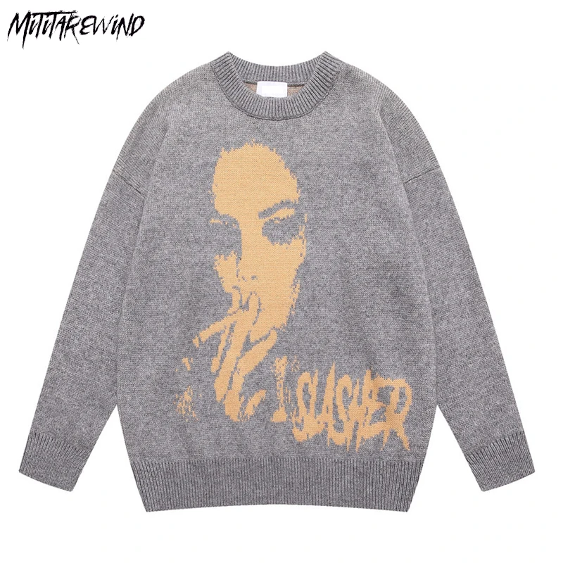 Hip Hop Streetwear Sweater Men Smoking Portrait Printed Casual Loose Knitted Sweater Man Vintage Pullover Y2k Knitwear Hipster
Hip Hop Streetwear Sweater Men Smoking Portrait Printed Casual Loose Knitted Sweater Man Vintage Pullover Y2k Knitwear Hipster