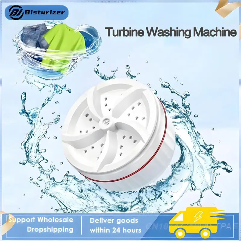 

Portable Turbo Washing Machine USB Ultrasonic Rotating Turbine Washer For Baby Clothes Socks Underwear Business Travel Washers