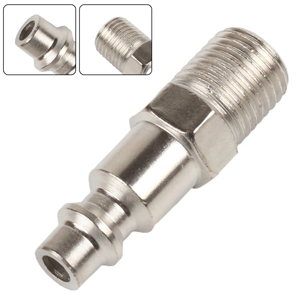 

Parts Quick Adapters Grinders Quick Adapters Male Thread 215psi Air Hose Fittings BSP 1/4\" Iron Chrome Plated