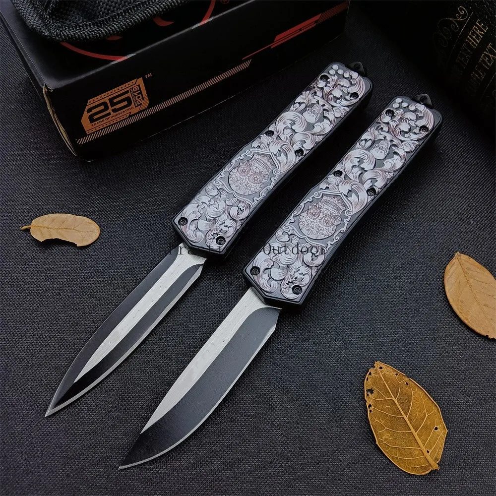 

NEW MICRO 7699 OTF AU.TO Assisted Tactical Knife 440C Blade Zinc Alloy Handle Outdoor EDC Pocket Knives Camping Hunting Tool