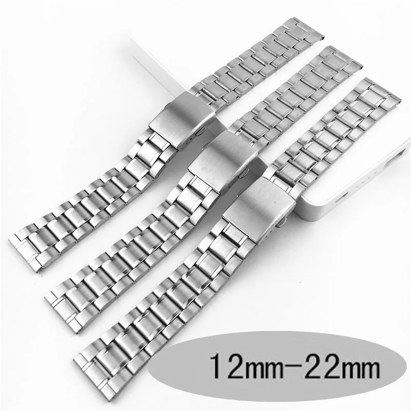 Stainless Steel Watch Band Flat Buckle Replacement Watch Band 12 14 16 18 20 22mm Watch Strap 5Links Wrist Bracelet w Pins
Stainless Steel Watch Band Flat Buckle Replacement Watch Band 12 14 16 18 20 22mm Watch Strap 5Links Wrist Bracelet w Pins