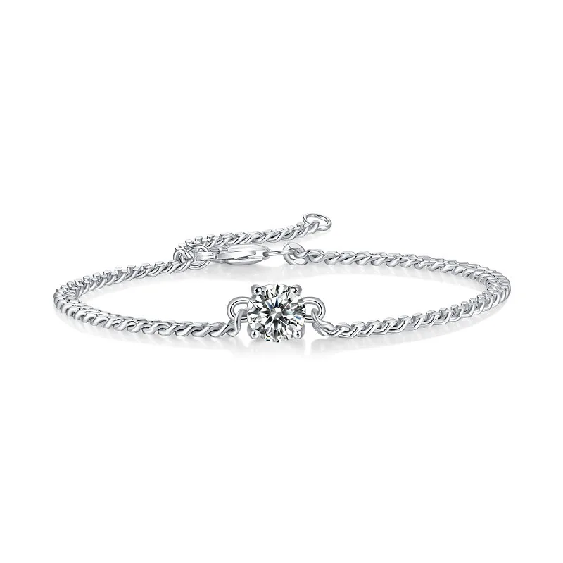 WINWOS925 Sterling Silver Real 1 Carat Moissanite Diamond Bracelet For Women Sparkling Party Fine Jewelry Valentine Gifts
WINWOS925 Sterling Silver Real 1 Carat Moissanite Diamond Bracelet For Women Sparkling Party Fine Jewelry Valentine Gifts