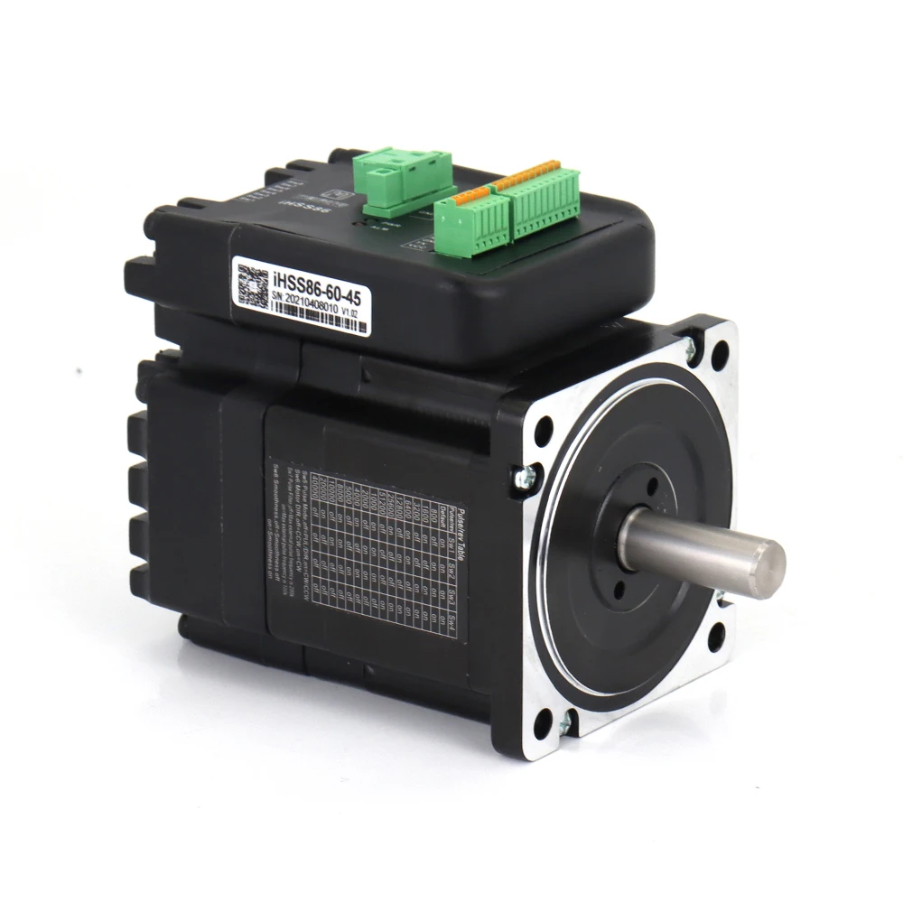 JMC 4.5N.m Nema34 Integrated Closed Loop Stepper Motor 6A 24-80VDC 2000rpm Hybrid Servo Motor and Driver iHSS86-60-45
JMC 4.5N.m Nema34 Integrated Closed Loop Stepper Motor 6A 24-80VDC 2000rpm Hybrid Servo Motor and Driver iHSS86-60-45