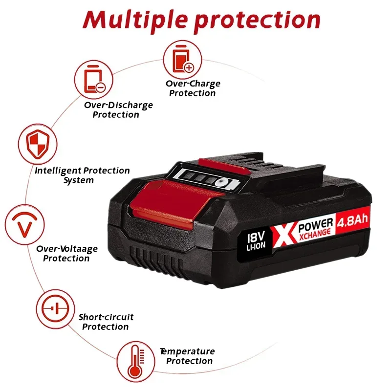 

Einhell Power X-Change 18V,4.8Ah Lithium-Ion Battery Universally Compatible With All PXC Power Tools And Garden Machines