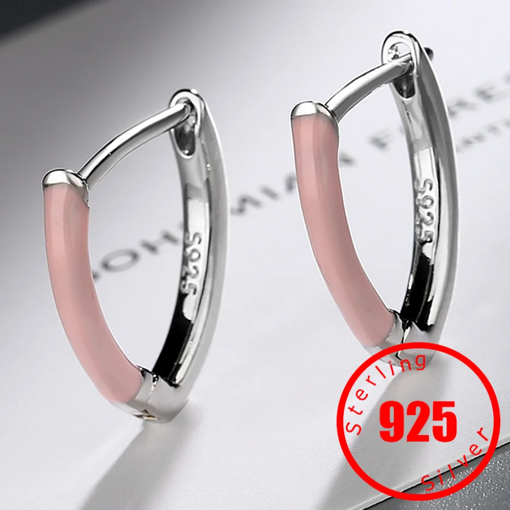 

Новые модные геометрические серьги-кольца V-образной формы для женщин зеленые/розовые женские милые крошечные серьги из эпоксидной меди аксессуары для пирсинга подарок