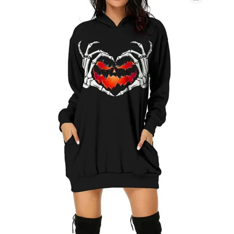 Women Casual Clothes Fashion Dresses Autumn & Winter Women's Hooded Pullover Halloween Printed Long Loose Sweater Dress
Women Casual Clothes Fashion Dresses Autumn & Winter Women's Hooded Pullover Halloween Printed Long Loose Sweater Dress