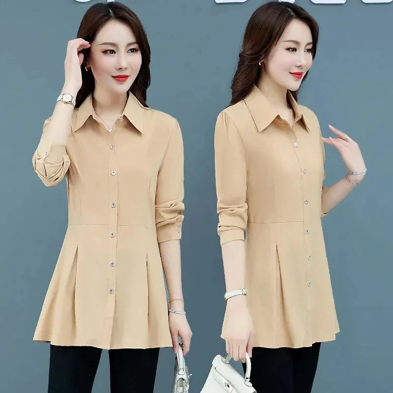 2024 Spring Autumn New Large Size Shirt Jacket Women's Long Sleeve Coats Female Korean Slim-Fit Blouse Shirt skirt Mom's Tops
2024 Spring Autumn New Large Size Shirt Jacket Women's Long Sleeve Coats Female Korean Slim-Fit Blouse Shirt skirt Mom's Tops