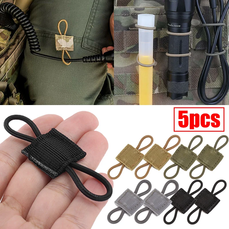 

Tactical MOLLE Elastic Webbing Ribbon Buckle Outdoor EDC Hunting Backpack Vest Airsoft PTT Antenna Stick Pipe Binding Retainer