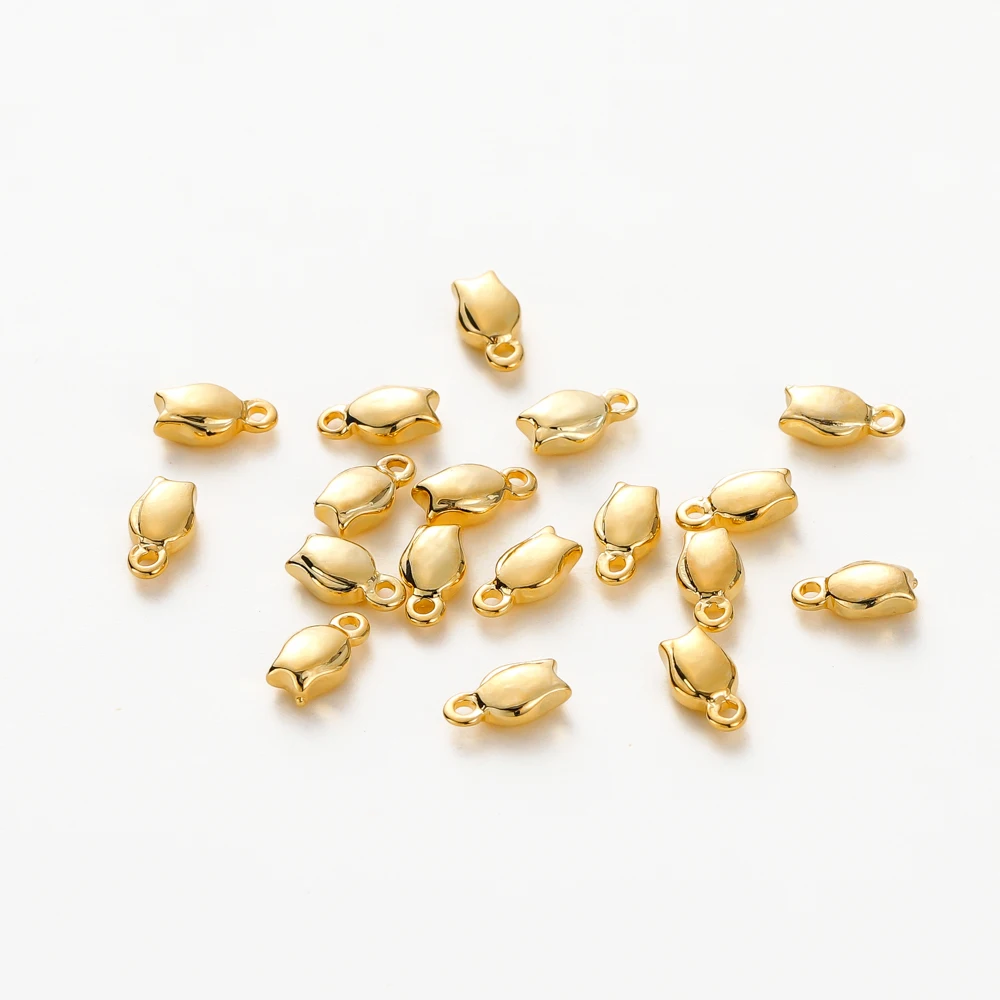 20pcs/lot 14K/18K Gold Color Plated Brass Tulip Shape Pendants 4x7mm Charms Pendant for DIY Necklace Jewelry Making Supplies
20pcs/lot 14K/18K Gold Color Plated Brass Tulip Shape Pendants 4x7mm Charms Pendant for DIY Necklace Jewelry Making Supplies