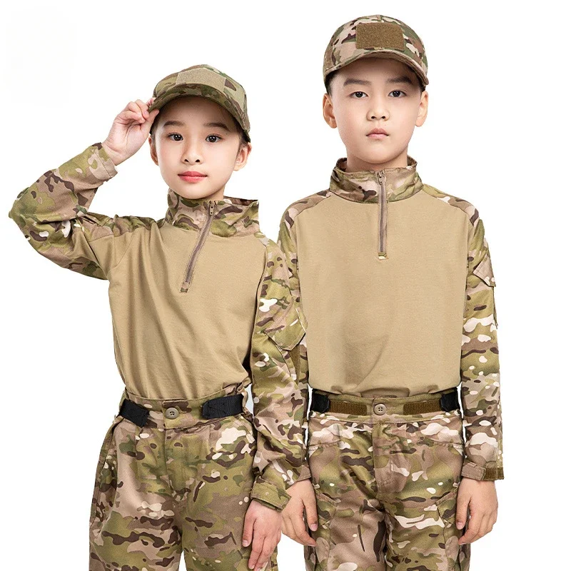 

Kids Tactical Camouflage Shirts+Pants Sets Men Summer Kindergarten Training Camp Clothing Outdoor Frog Suit