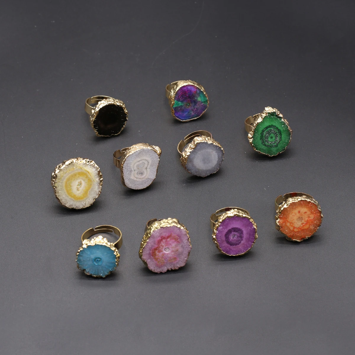 5PCS Wholesale Colorful Natural Stones Embryo Agate Irregular Crystal Druzy Rings Jewelry Accessories Party Gifts for Women
5PCS Wholesale Colorful Natural Stones Embryo Agate Irregular Crystal Druzy Rings Jewelry Accessories Party Gifts for Women