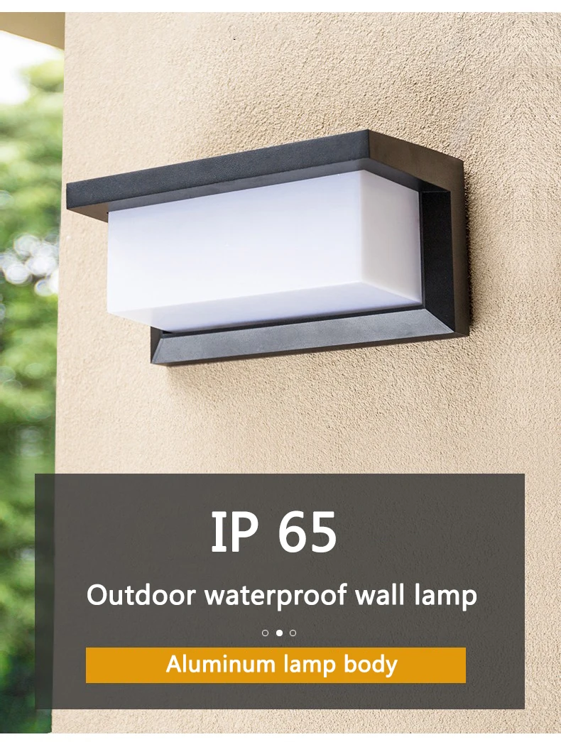 Outdoor wall light IP65 LED motion sensor black porch lamp