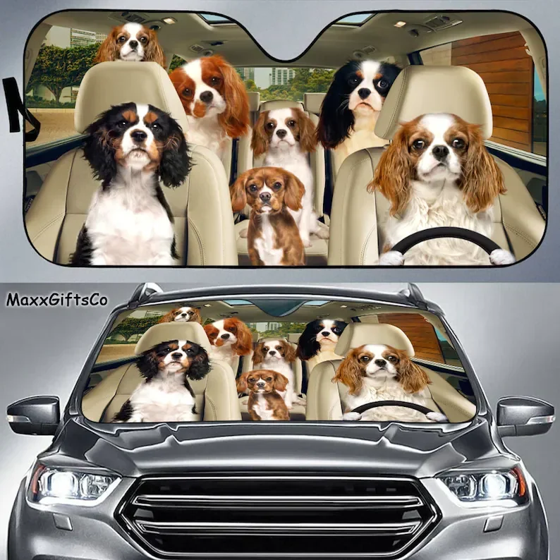 Cavalier King Charles Spaniel Car Sun Shade, Dogs Windshield, Dogs Family Sunshade, Dog Car Accessories, Car Decoration, Gift Fo
Cavalier King Charles Spaniel Car Sun Shade, Dogs Windshield, Dogs Family Sunshade, Dog Car Accessories, Car Decoration, Gift Fo