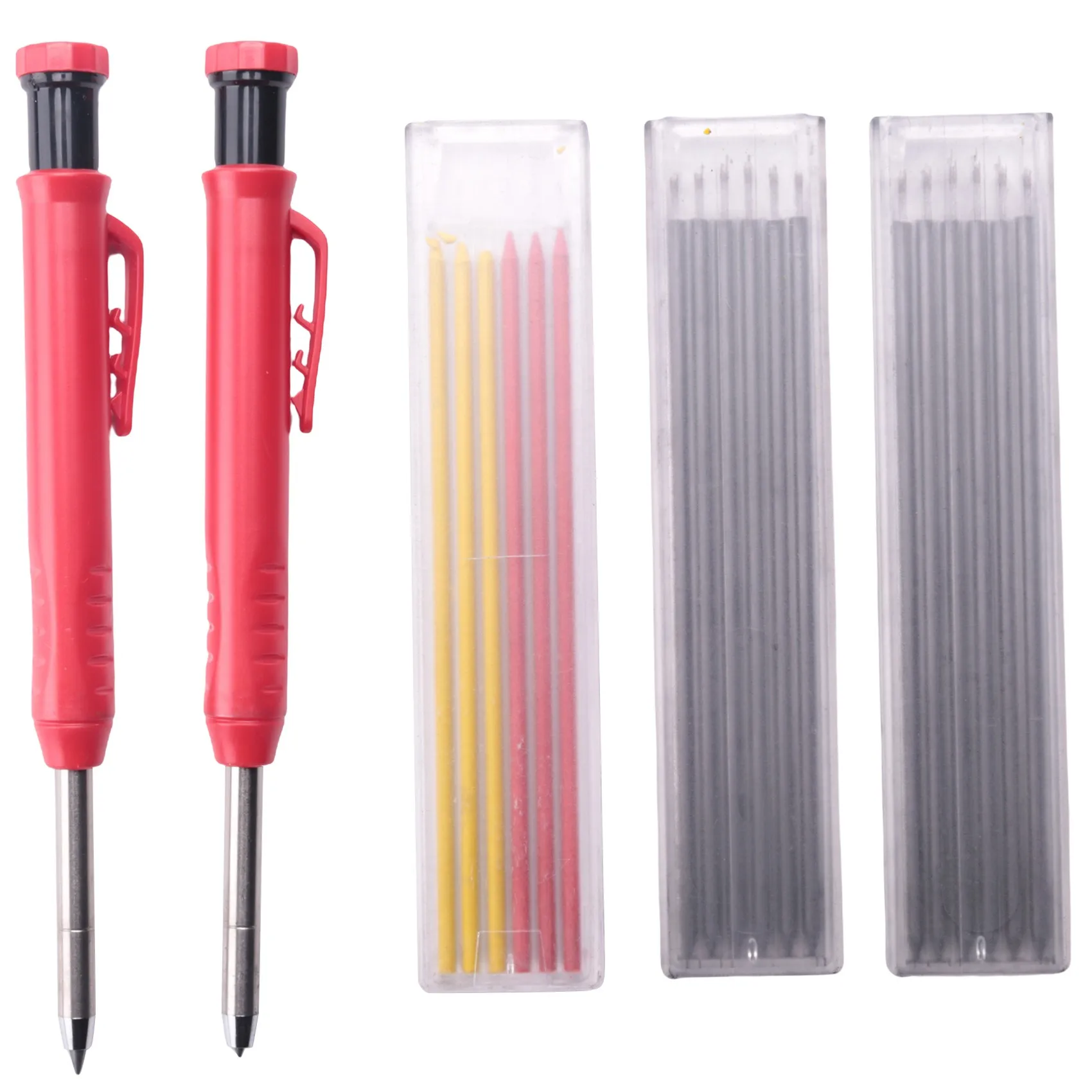 2Pcs Solid Carpenter Pencil,Built-in Sharpener Carpentry Pencils Set with 18 Refill,Woodworking Architect Marking Tools
2Pcs Solid Carpenter Pencil,Built-in Sharpener Carpentry Pencils Set with 18 Refill,Woodworking Architect Marking Tools