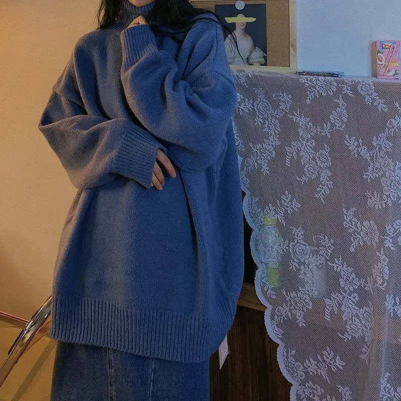 ZCSMLL Winter Warm Retro High Neck Medium Long Loose Sweater for Female Students Korean Version Joker Sweater Coat
ZCSMLL Winter Warm Retro High Neck Medium Long Loose Sweater for Female Students Korean Version Joker Sweater Coat