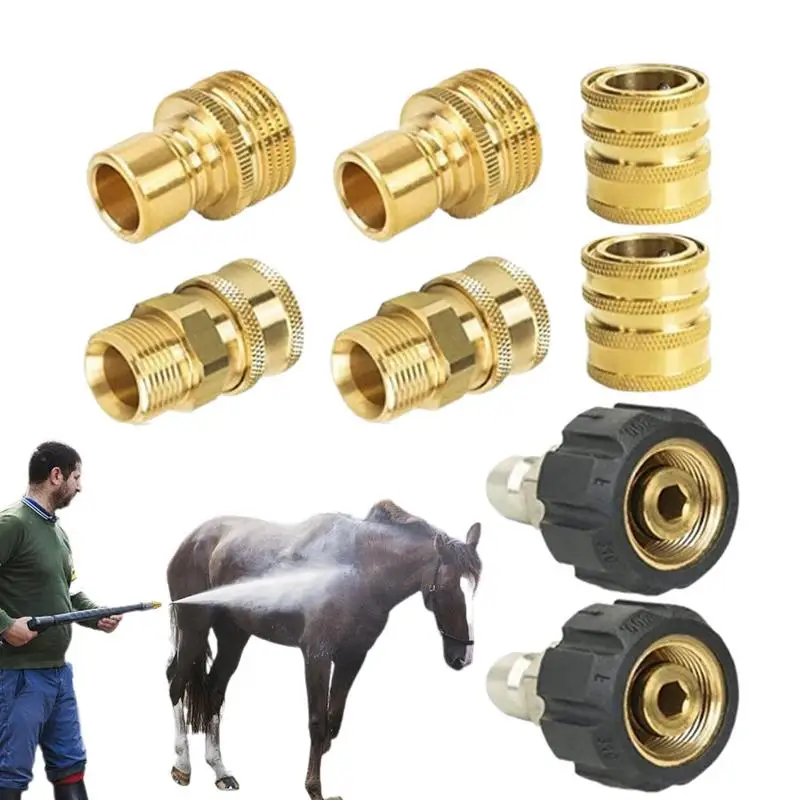 

Pressure Washer Hose Adapter Brass Quick Release Pressure Washer Accessories High-Efficiency Stable & Powerwasher Adapters