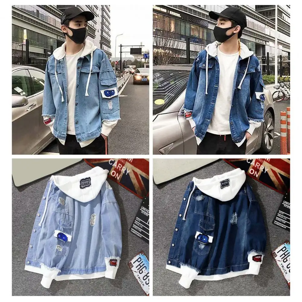 

Stylish Jacket Coat Super Soft Single Breasted Relaxed Fit Jean Jacket Loose Spring Autumn Jean Jacket for Outdoor