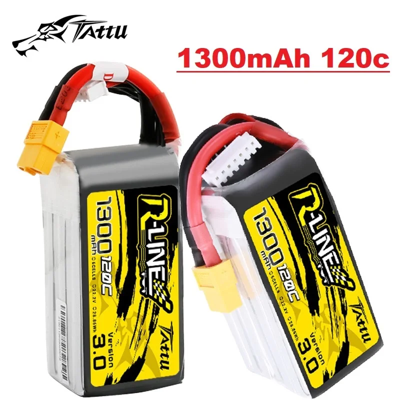 HOT TATTU R-LINE 3.0 120C 1300mAh 6S 22.2V LIPO Battery With XT60 Plug For RC Helicopter Quadcopter FPV Racing Drone Parts
HOT TATTU R-LINE 3.0 120C 1300mAh 6S 22.2V LIPO Battery With XT60 Plug For RC Helicopter Quadcopter FPV Racing Drone Parts