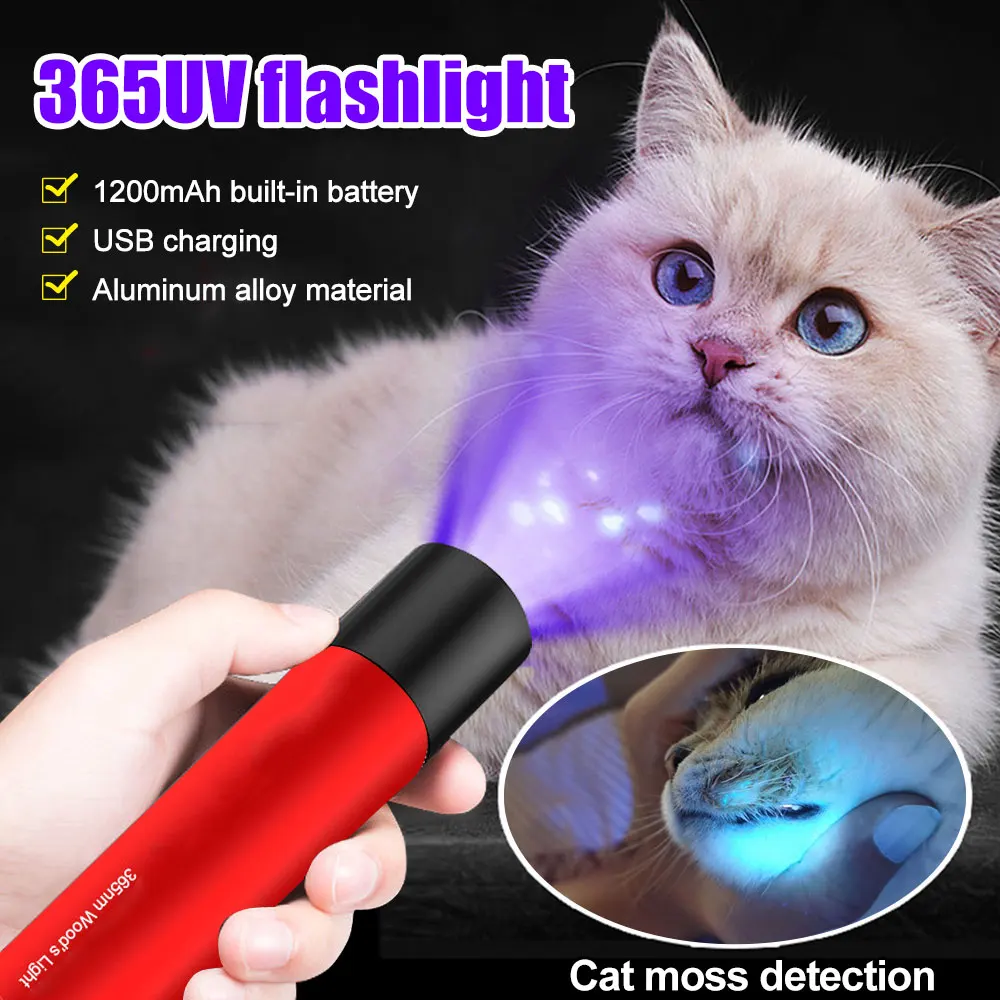 

UV detection 365 ultraviolet flashlight 3w cat ringworm purple light anti-counterfeiting fungus aflatoxin fluorescent ultraviole