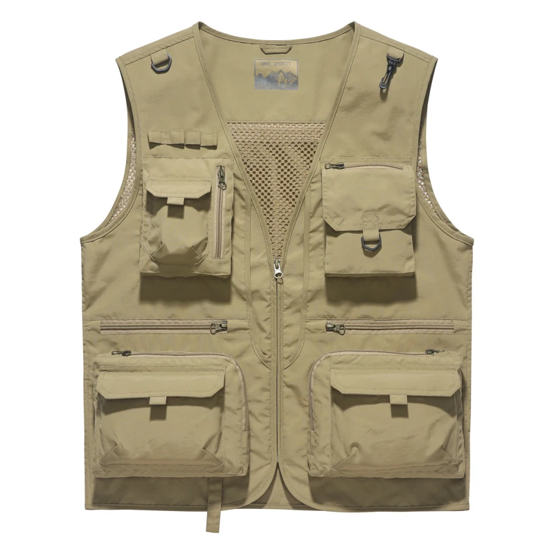 

14 Pockets Summer New Men US Tactical Hiking Fishing Vest Mens Photographer Waistcoat Mesh Cargo Sleeveless Jacket Tool Vest 7XL