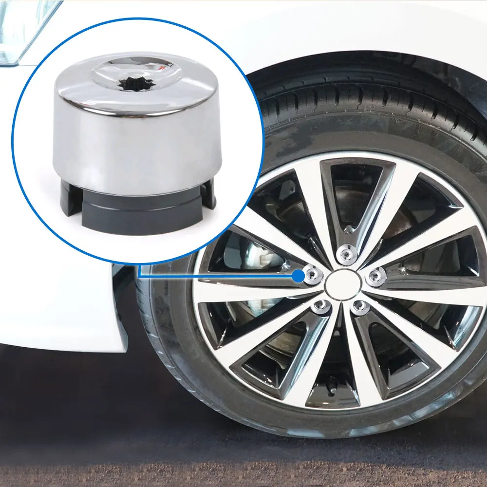

1Pc Car Chrome Wheel Lug Bolt Nut Cap Cover Wear Parts Car Exterior Accessories for VW Volkswagen Touareg 2004-2014 7L6601173A