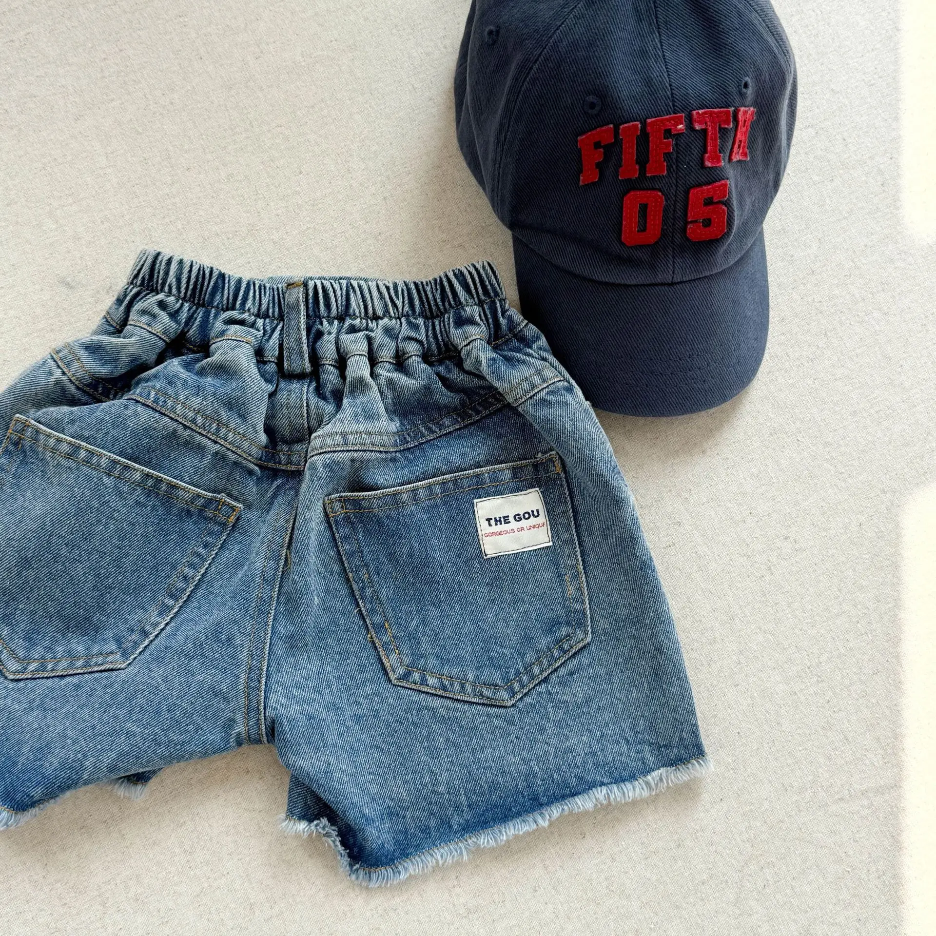 2025 Summer New Girls Denim Shorts Children Casual Pants Loose Boys Jeans Solid Color Baby Shorts Kids Clothes 34 S6904de0357b74005aadd706af54a5537C