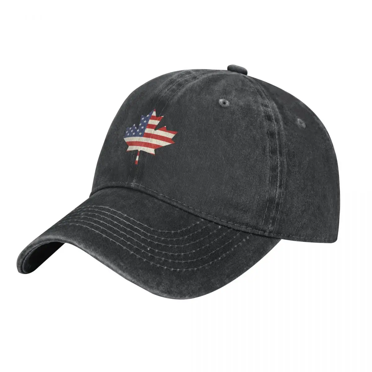 

Flag of US in Maple Leaf, Canadian Americans Patriotic Gift Cowboy Hat Bobble Hat Big Size Hat Women's Golf Clothing Men's