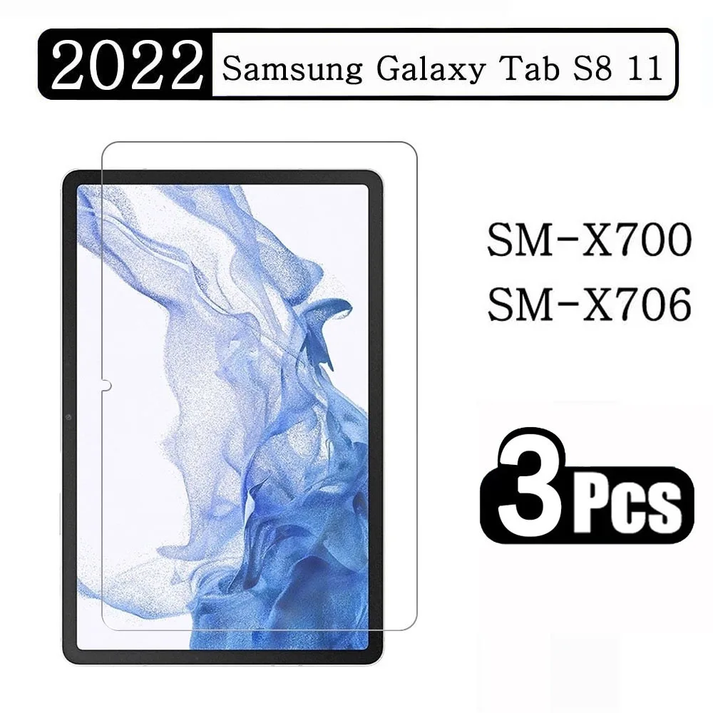 

(3 Packs) Tempered Glass For Samsung Galaxy Tab S8 11 2022 SM-X700 SM-X706 X700 X706 Anti-Scratch Tablet Screen Protector Film