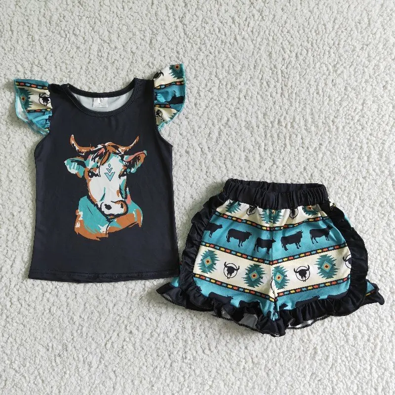 Western Country Cow Summer Clothes Children Baby Girl Short Sleeve Farm Shirt Top Set Wholesale Kid Green Shorts Outfit Clothing
Western Country Cow Summer Clothes Children Baby Girl Short Sleeve Farm Shirt Top Set Wholesale Kid Green Shorts Outfit Clothing