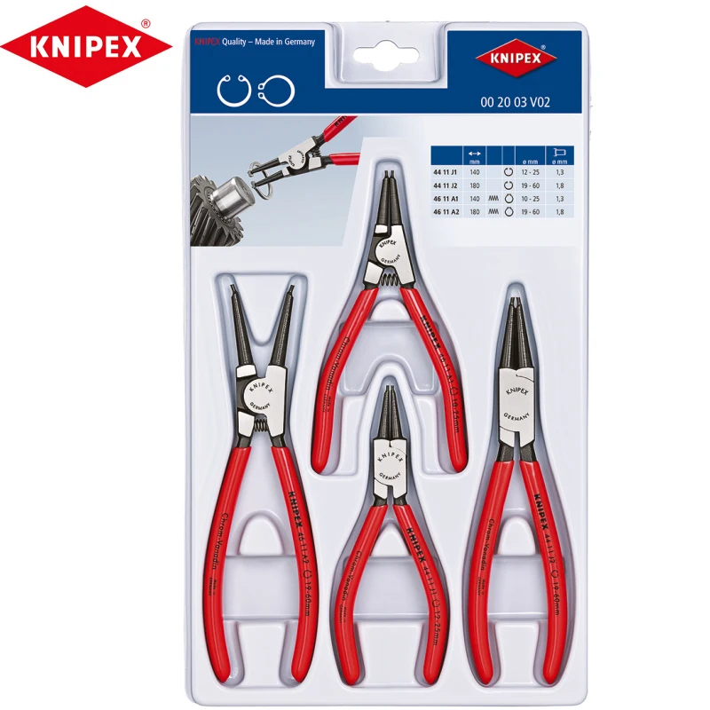 

KNIPEX 00 20 03 V02 Set Of Circlip Pliers High Quality Materials And Precision Craftsmanship Extend Service Life