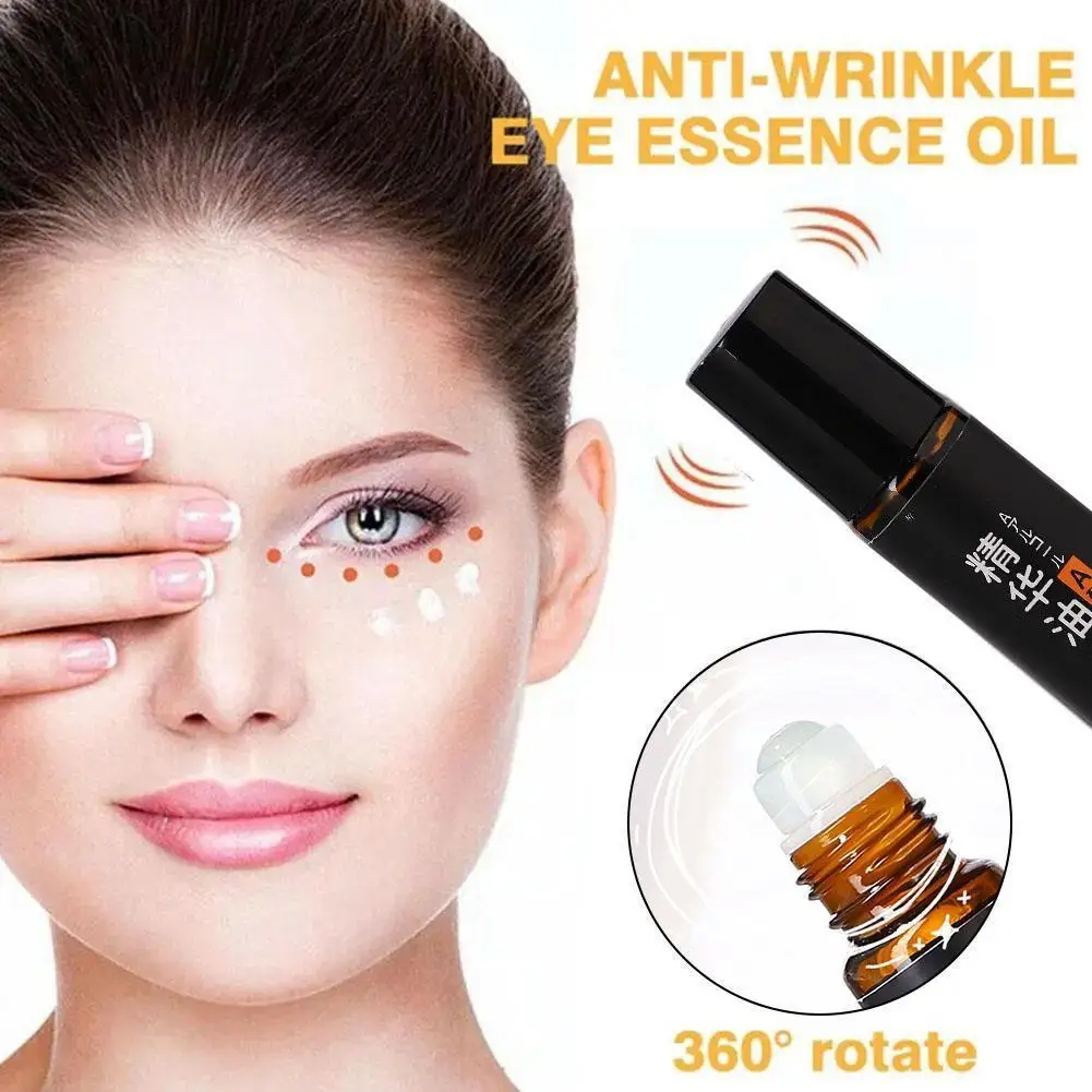 

10ml Anti-Wrinkle Eye Serum Oil Time Eraser Roller Ball Essential Oil For Eyes, 360° Reduce Wrinkles, Puffiness, Bags Under Eyes
