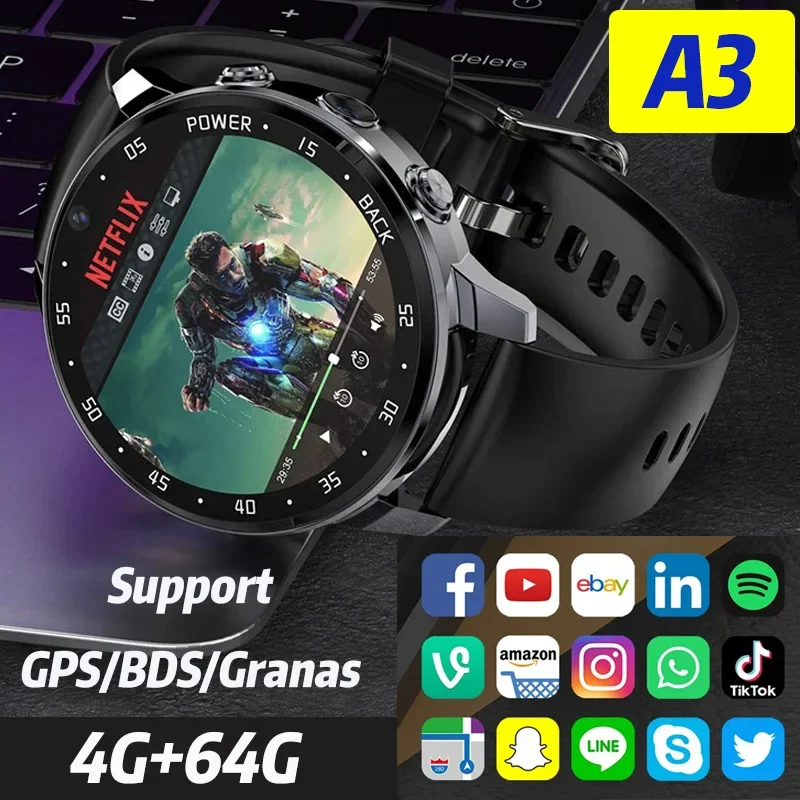 Смарт-часы A3 глобальная версия 4G NET, 64 ГБ памяти, большой аккумулятор, ОС Android, GPS, 200 Вт, HD камера
Смарт-часы A3 глобальная версия 4G NET, 64 ГБ памяти, большой аккумулятор, ОС Android, GPS, 200 Вт, HD камера